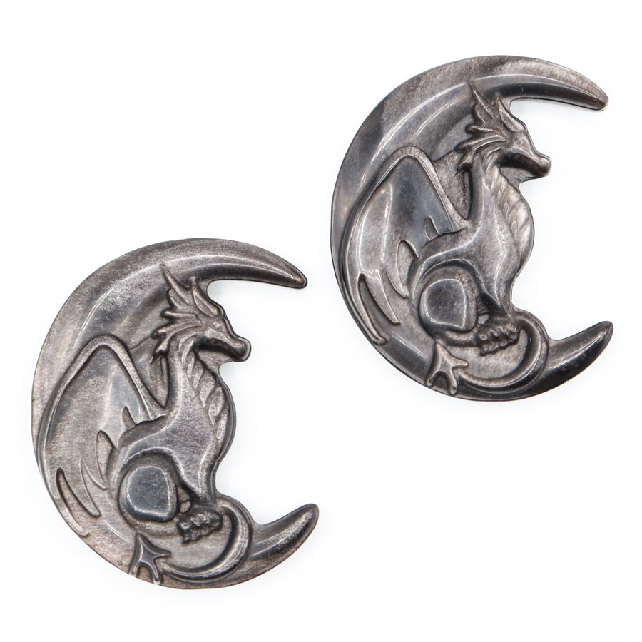 Silver Sheen Obsidian Dragon