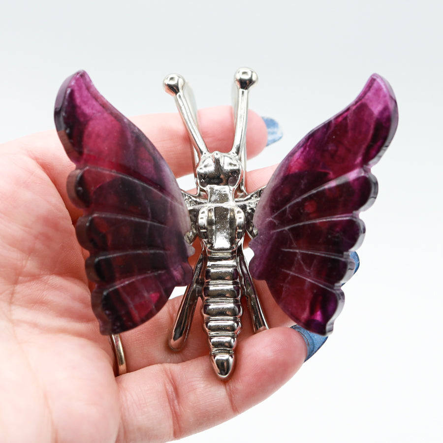 Rainbow Fluorite Freestanding Butterflies