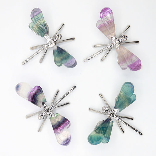 Rainbow Fluorite Freestanding Dragonfly