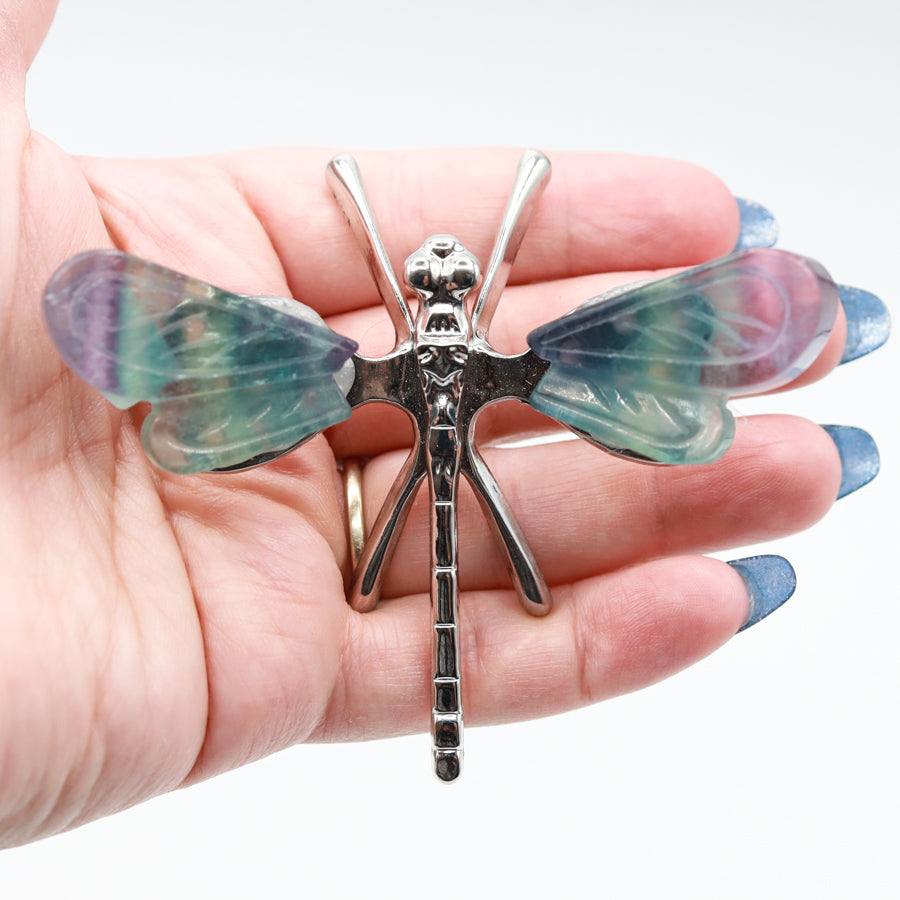 Rainbow Fluorite Freestanding Dragonfly