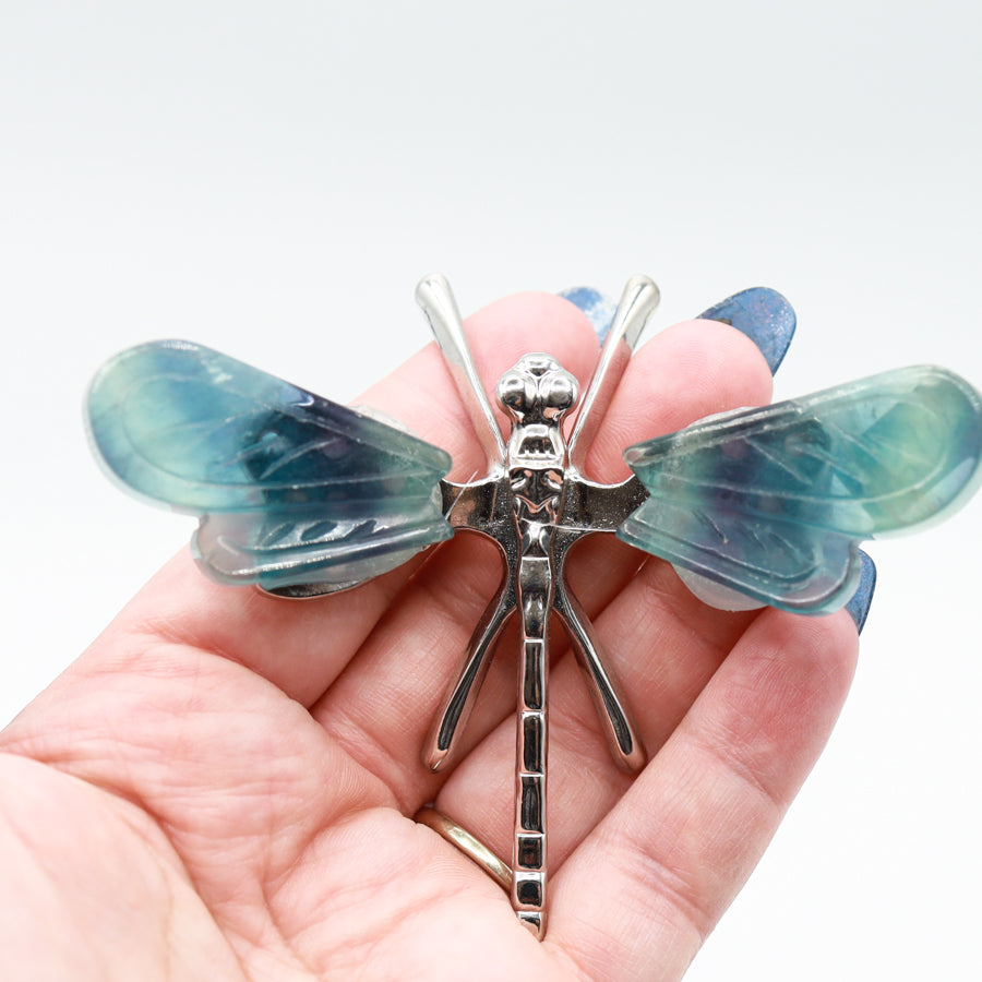 Rainbow Fluorite Freestanding Dragonfly