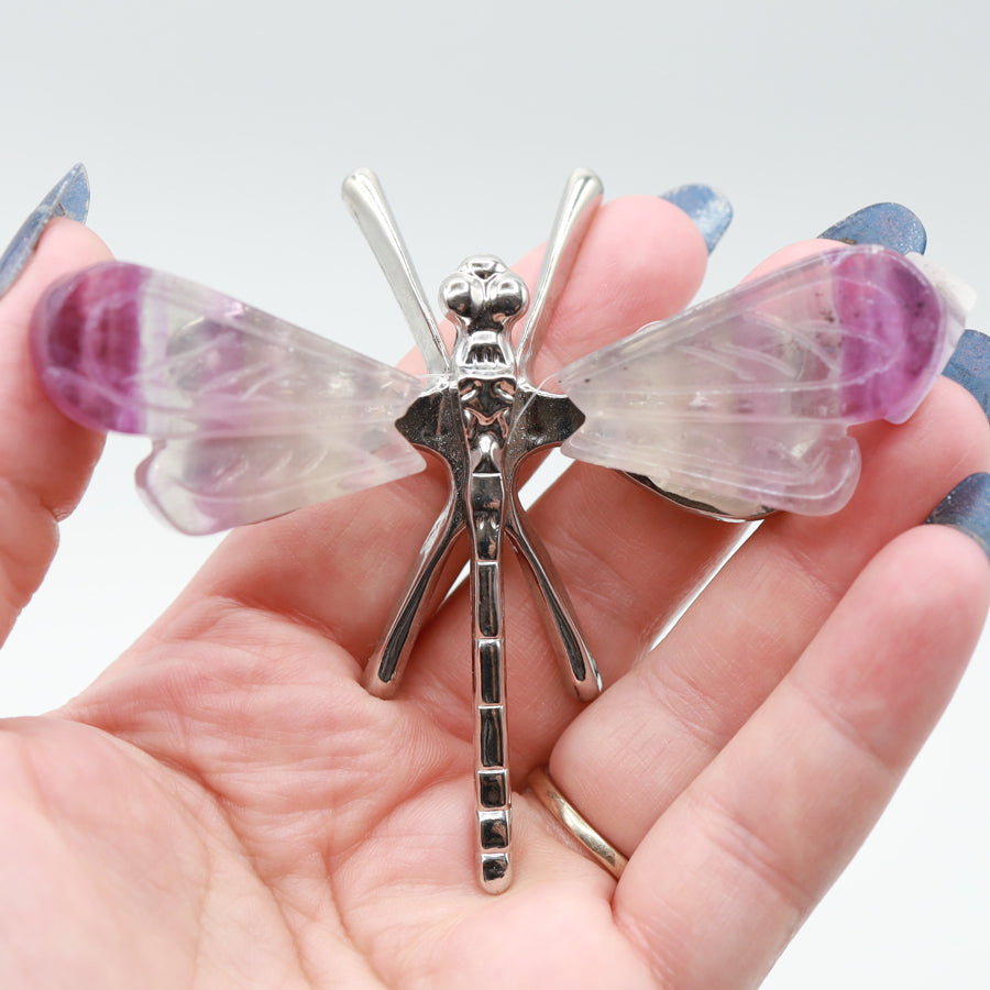 Rainbow Fluorite Freestanding Dragonfly