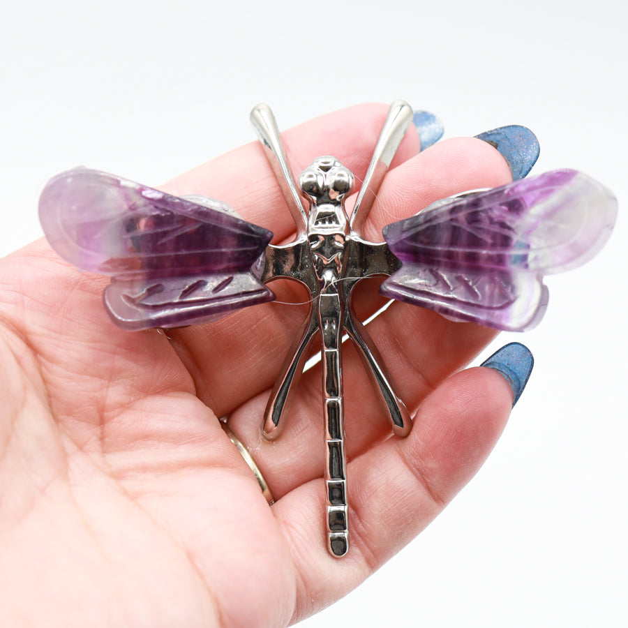 Rainbow Fluorite Freestanding Dragonfly