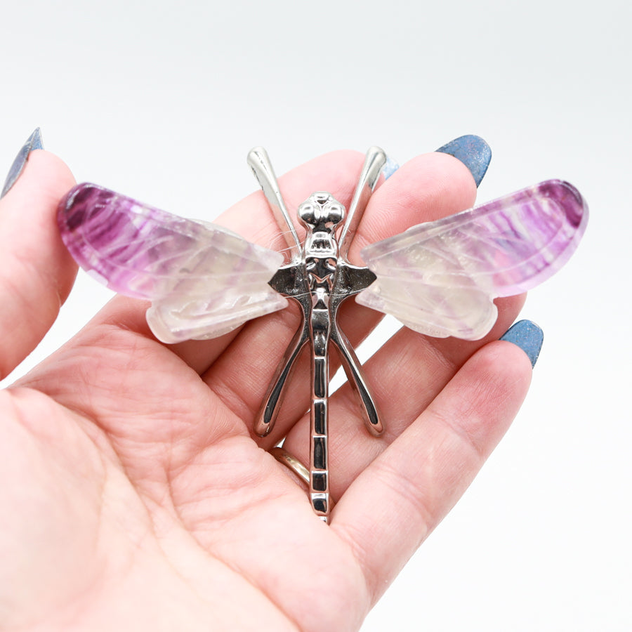 Rainbow Fluorite Freestanding Dragonfly