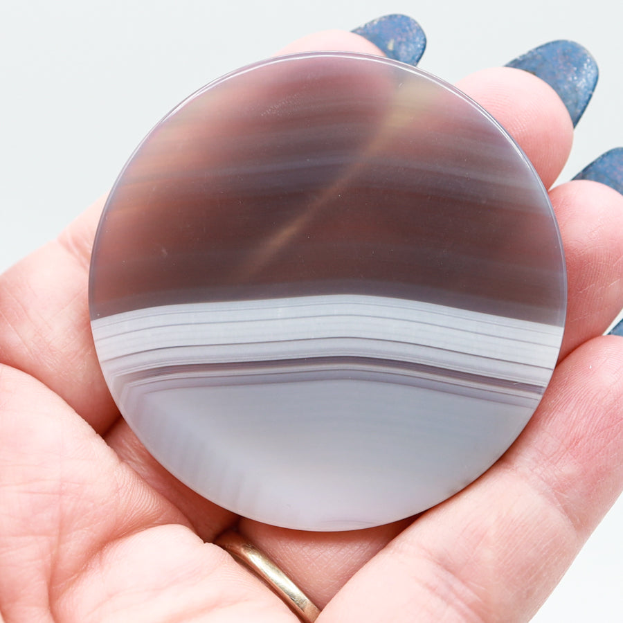 Gray Agate Worry Disc