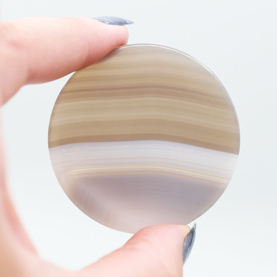Gray Agate Worry Disc