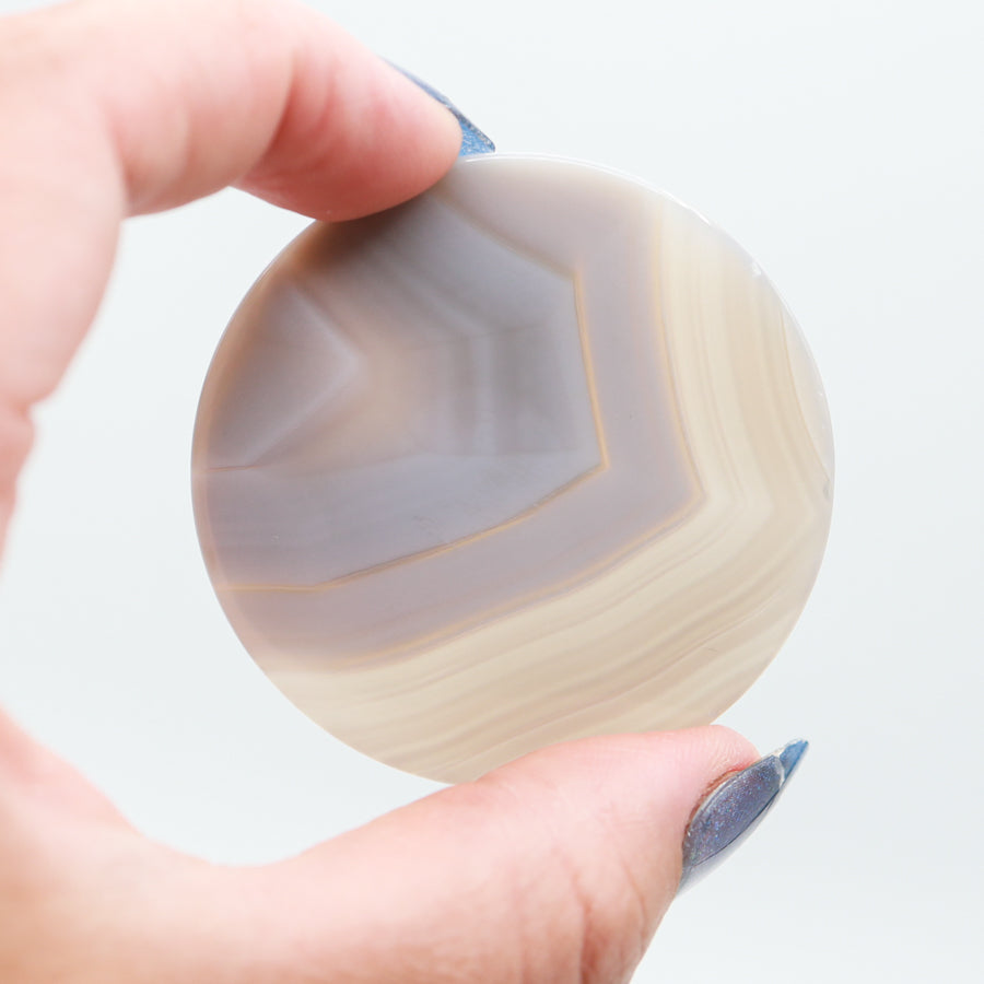 Gray Agate Worry Disc
