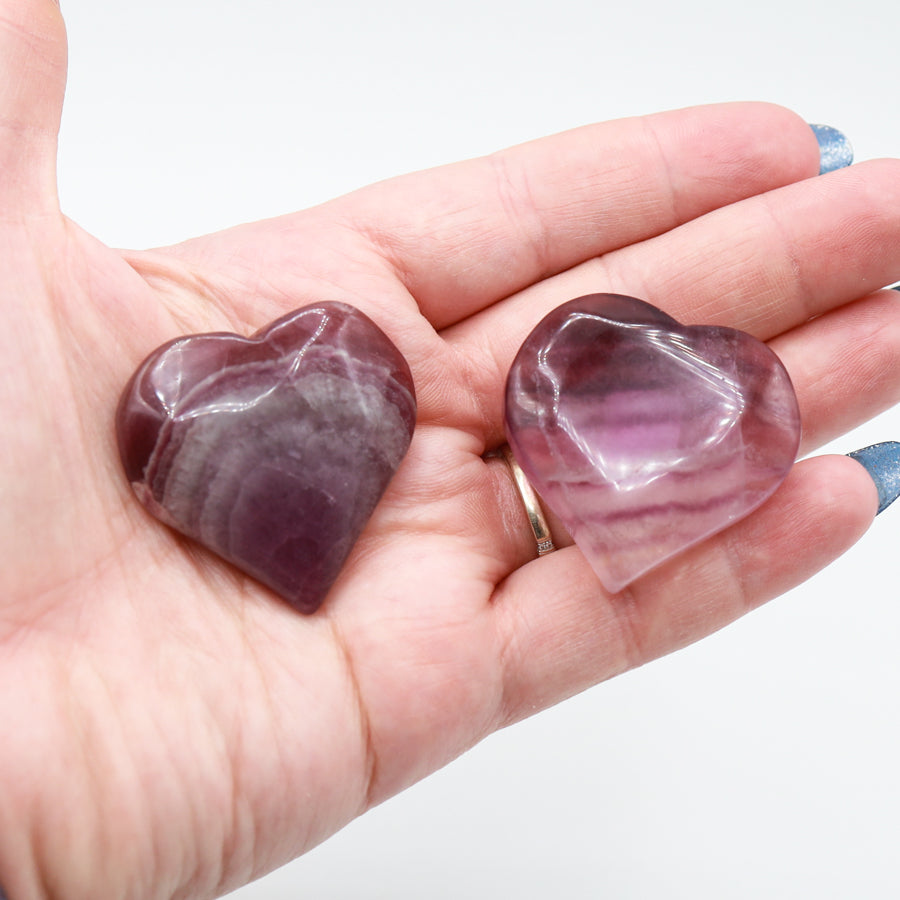 Small Rainbow Fluorite Hearts