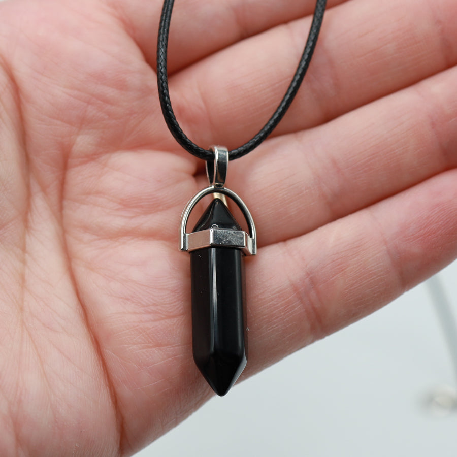 Double Terminated Crystal Pendant Necklace