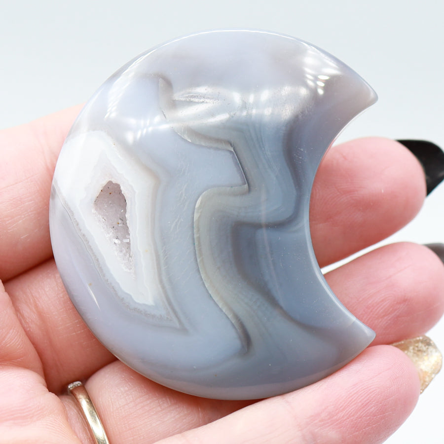 Druzy Agate Moon (Smaller)