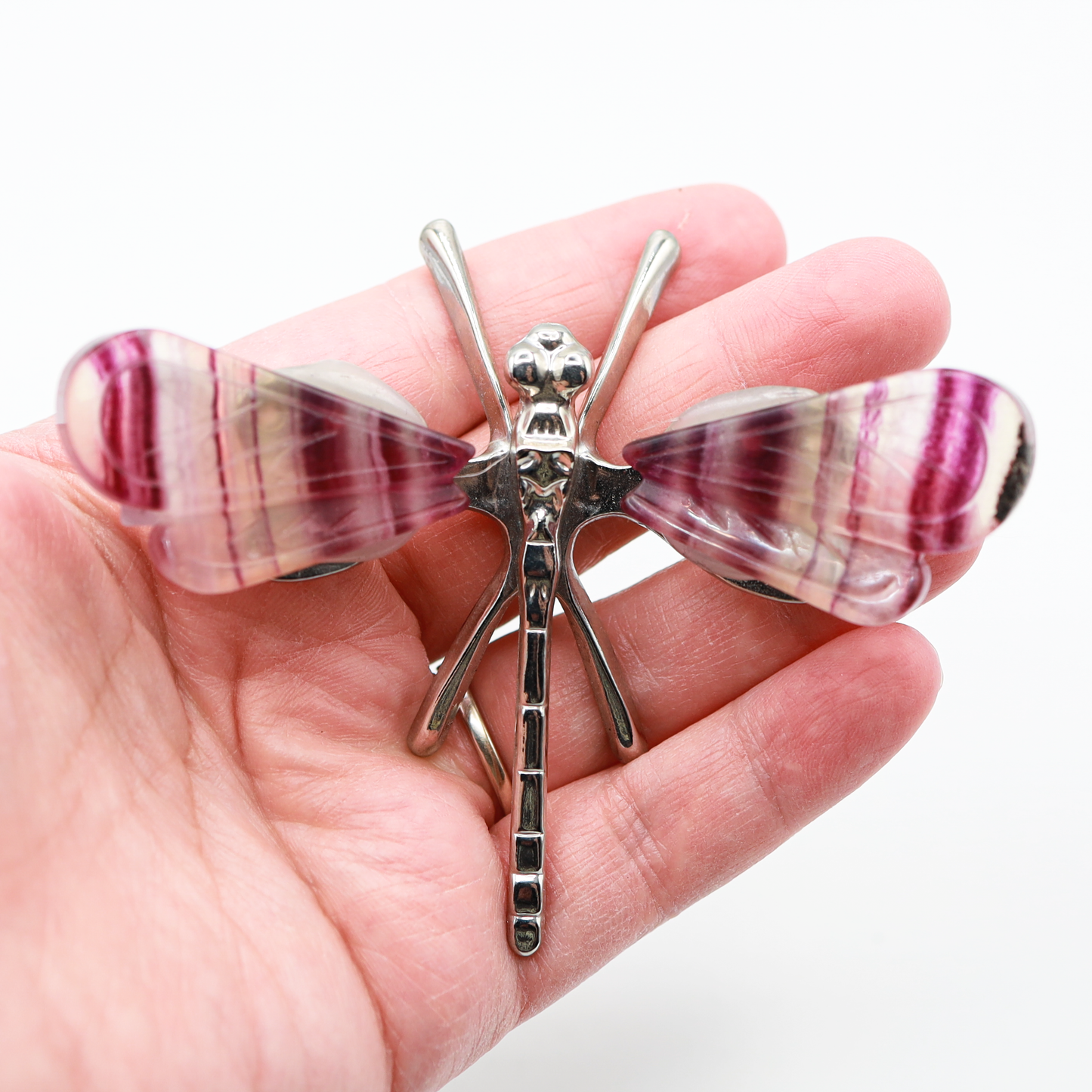 Rainbow Fluorite Freestanding Dragonfly