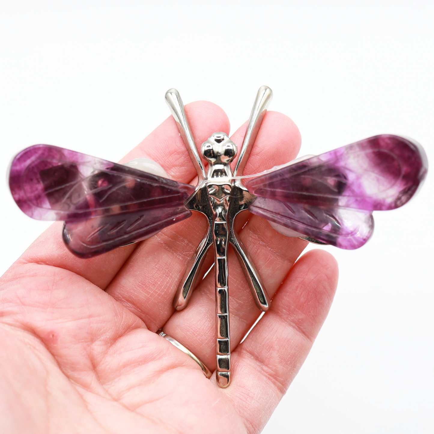 Rainbow Fluorite Freestanding Dragonfly