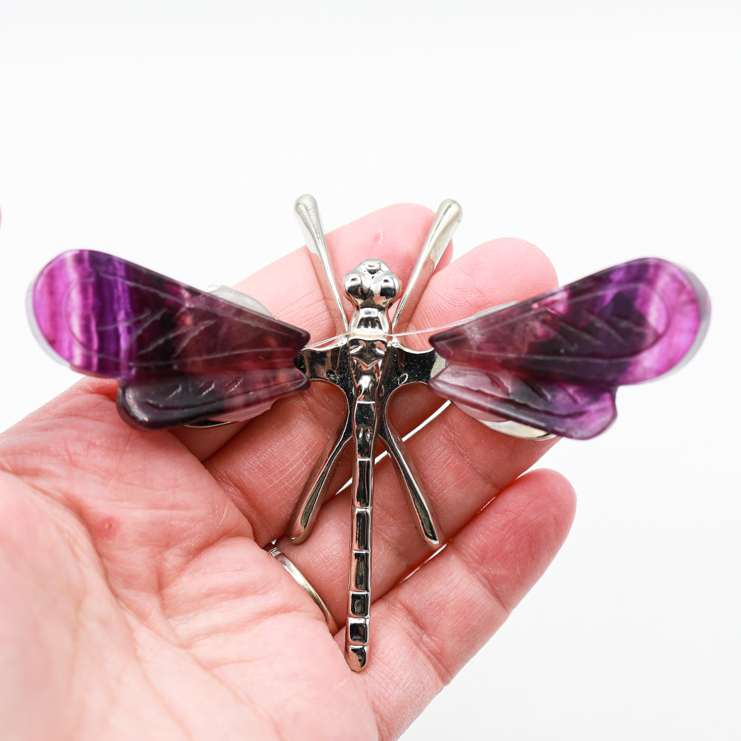 Rainbow Fluorite Freestanding Dragonfly