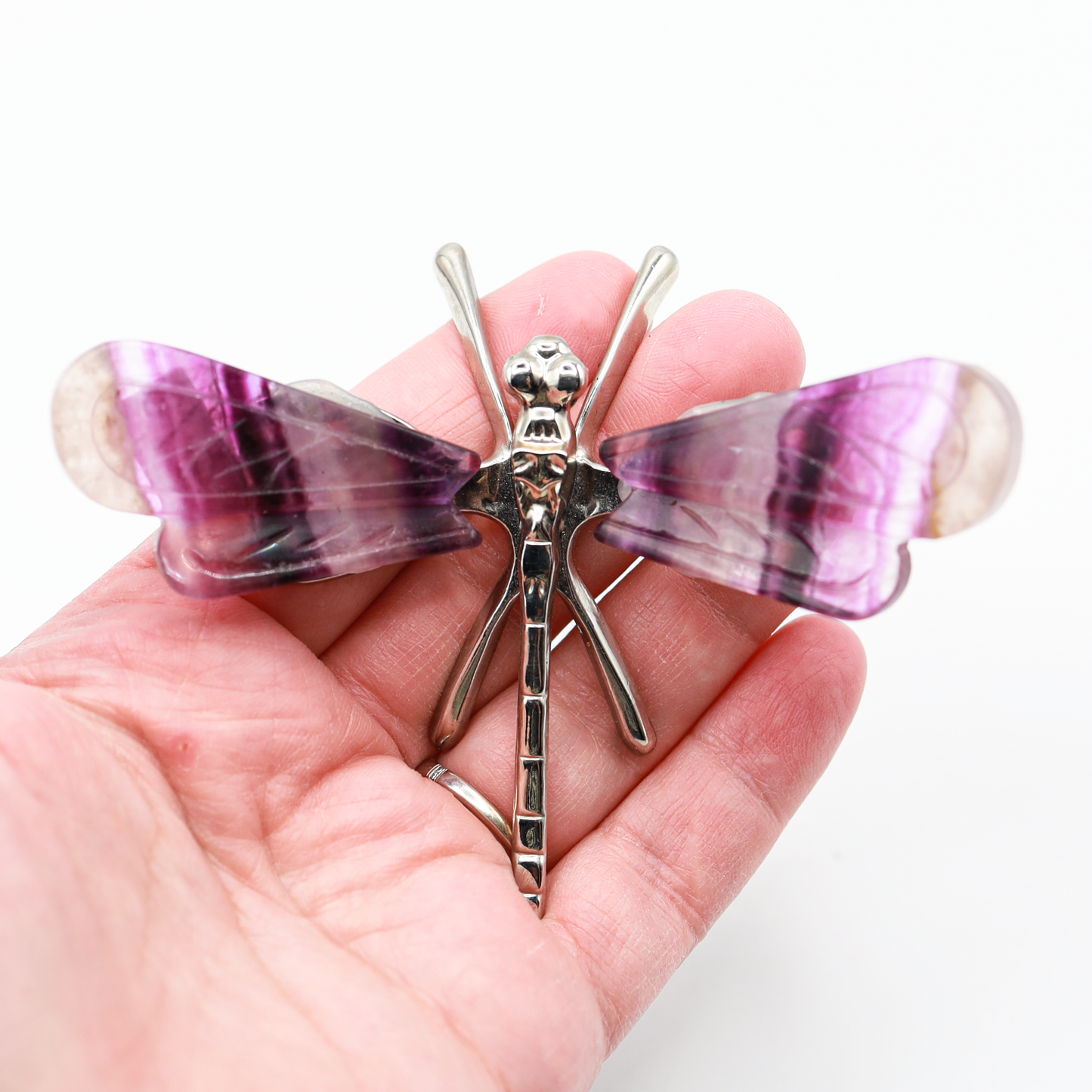 Rainbow Fluorite Freestanding Dragonfly