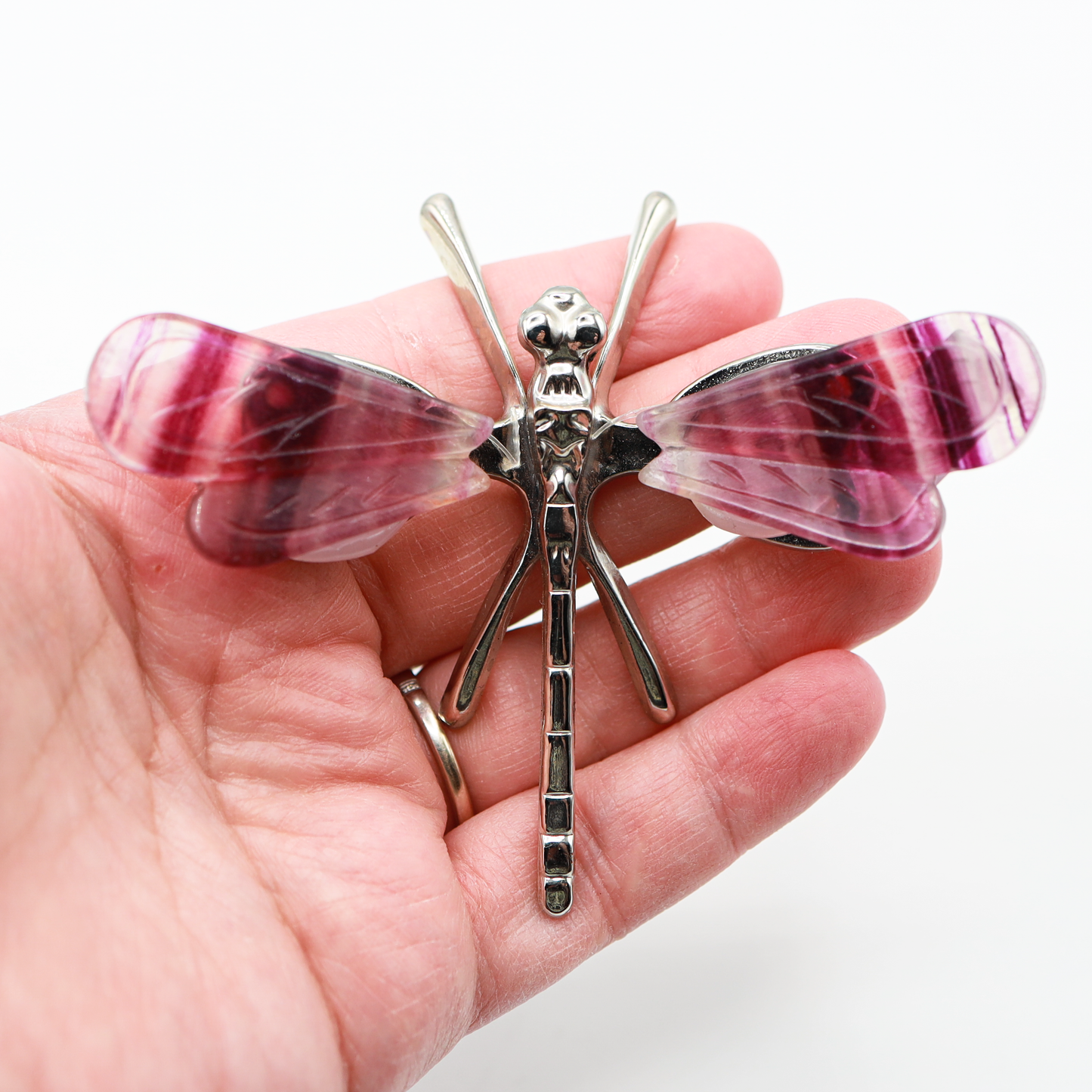 Rainbow Fluorite Freestanding Dragonfly