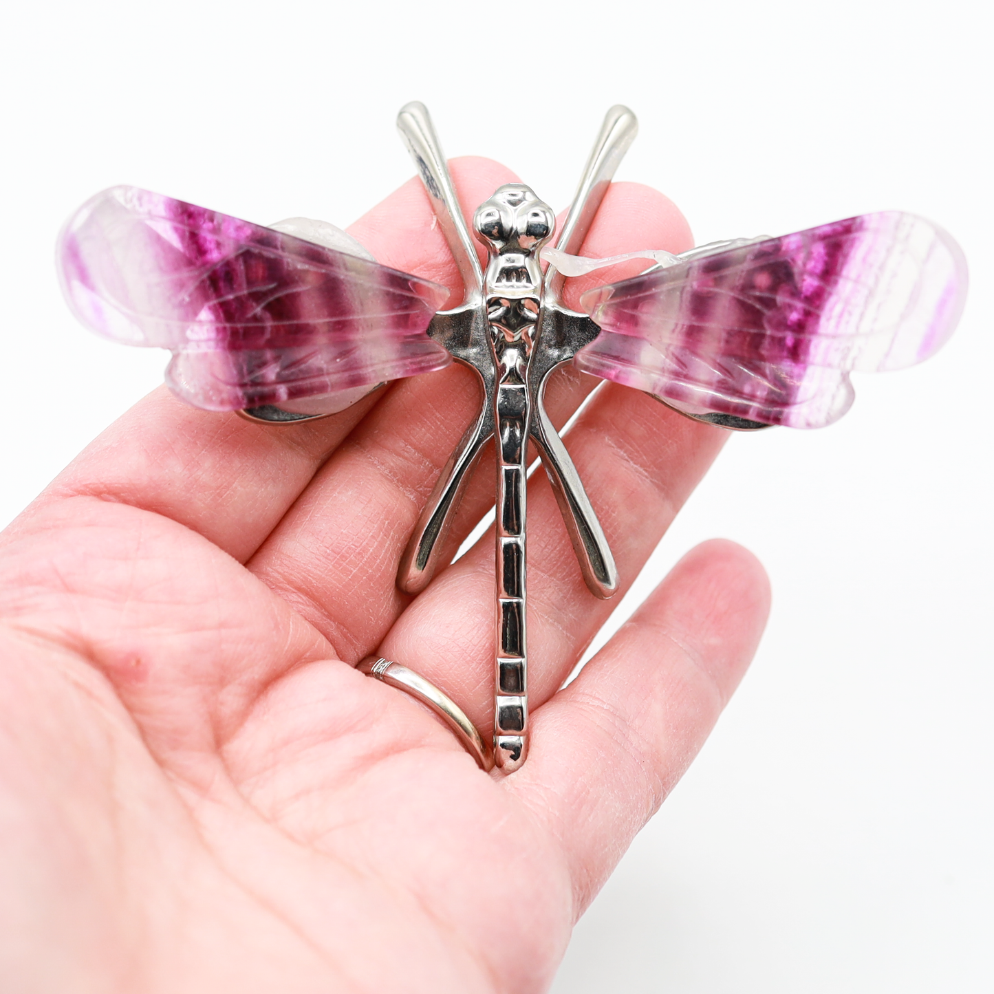 Rainbow Fluorite Freestanding Dragonfly