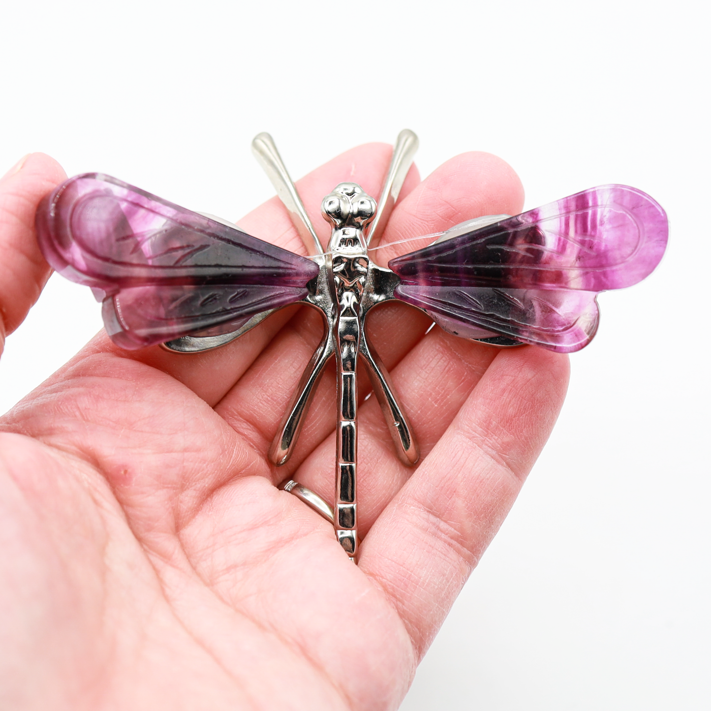Rainbow Fluorite Freestanding Dragonfly