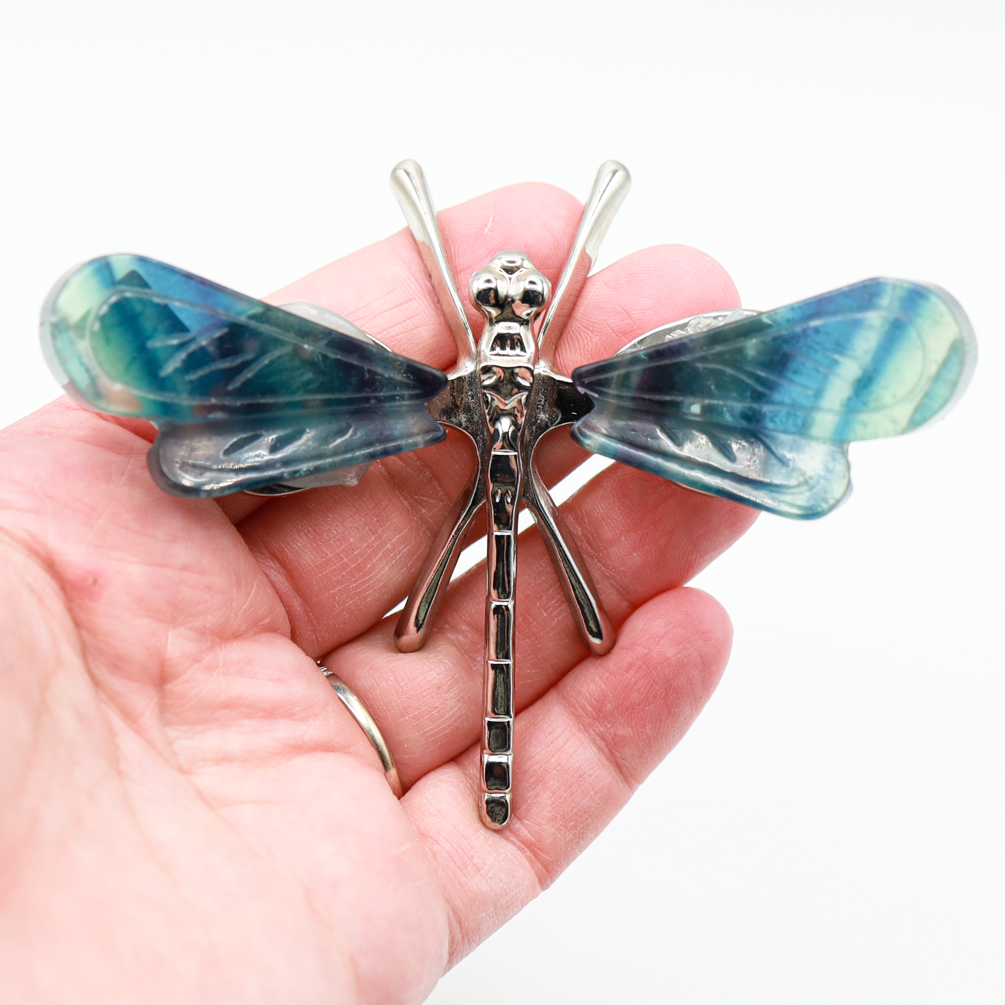Rainbow Fluorite Freestanding Dragonfly