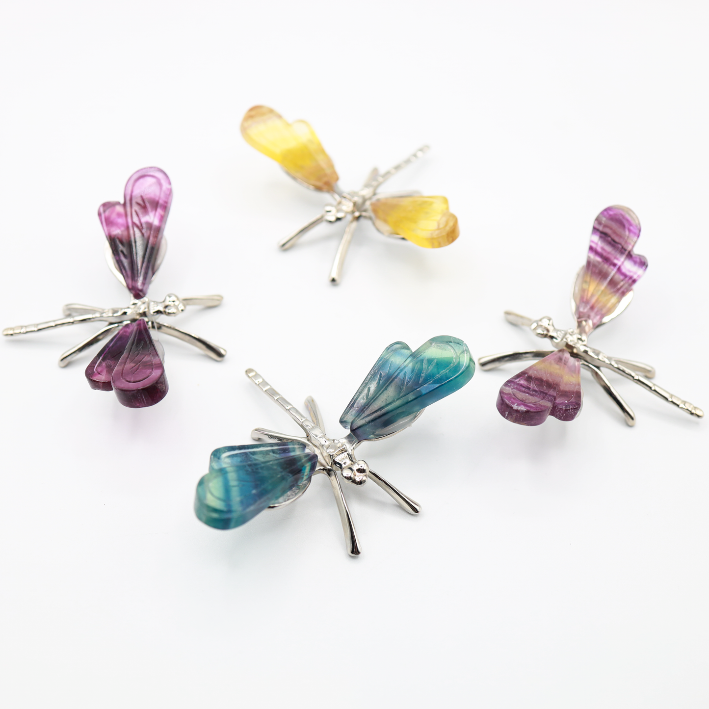 Rainbow Fluorite Freestanding Dragonfly