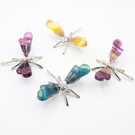 Rainbow Fluorite Freestanding Dragonfly