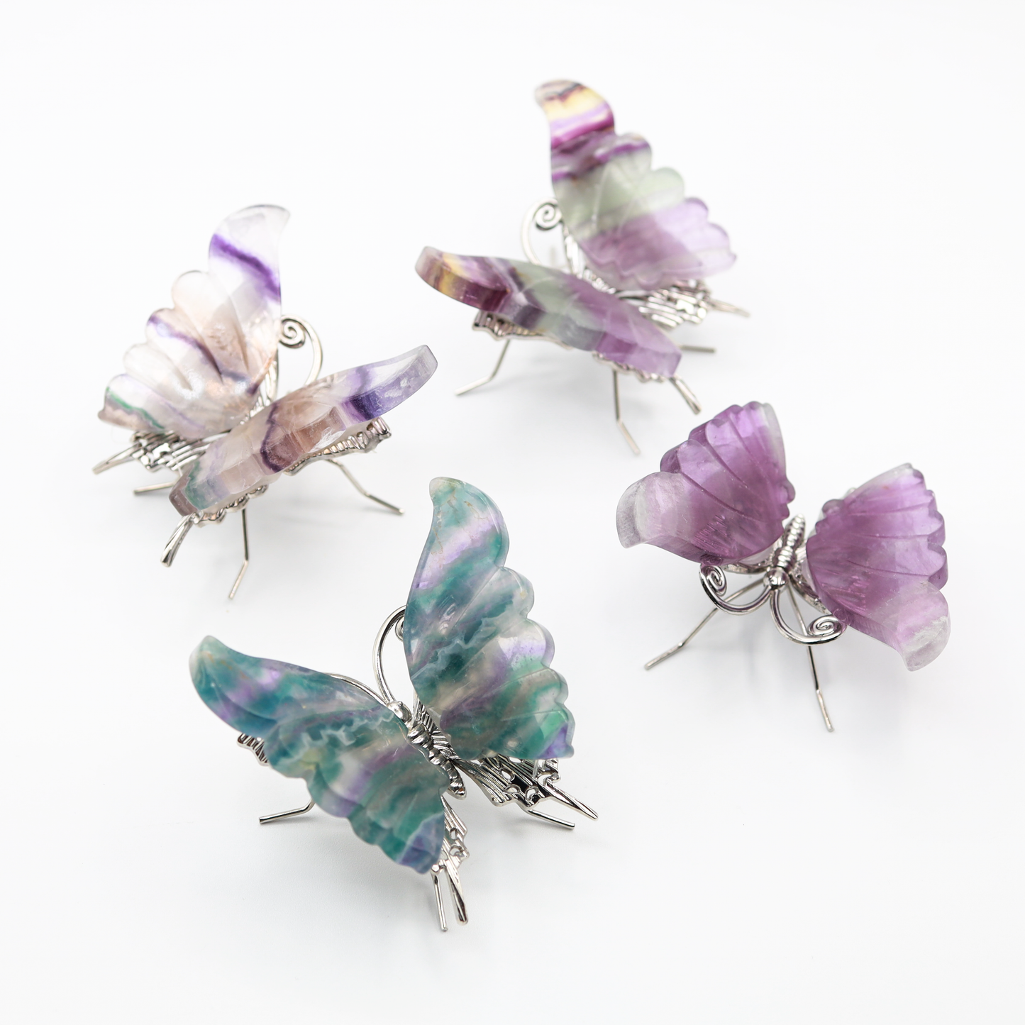 Rainbow Fluorite Freestanding Butterflies
