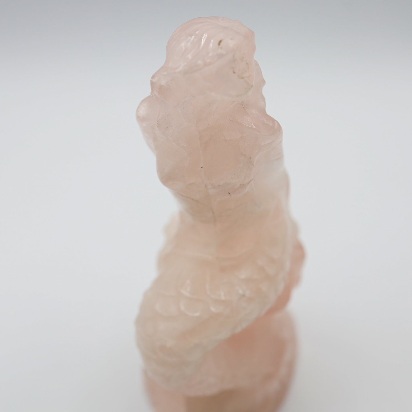Large Rose Quartz Mermaid Carving
