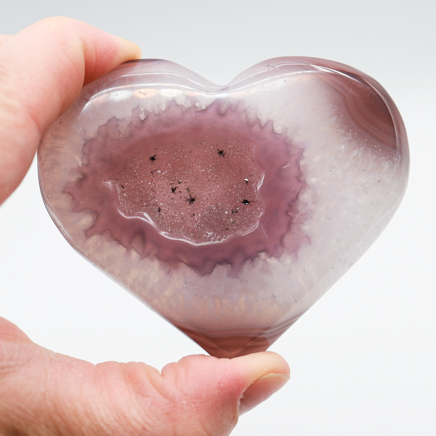Pink Agate Hearts