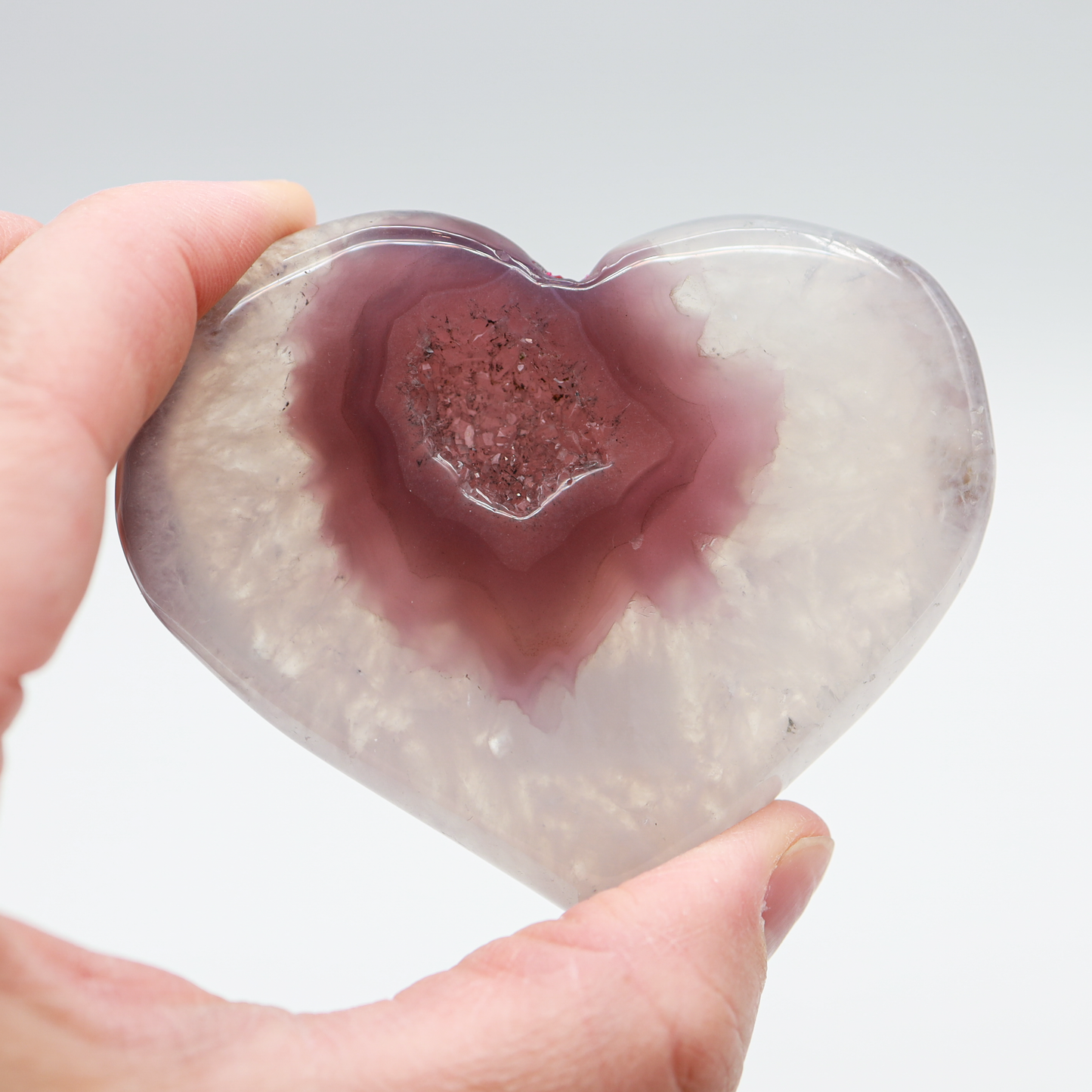Pink Agate Hearts