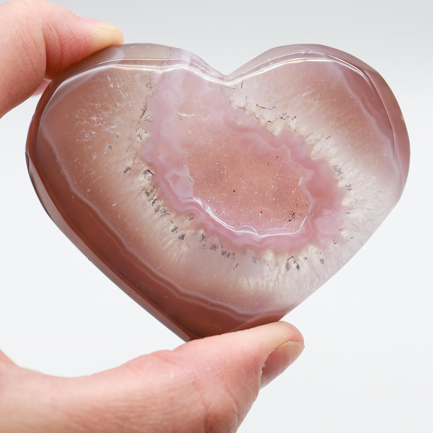 Pink Agate Hearts