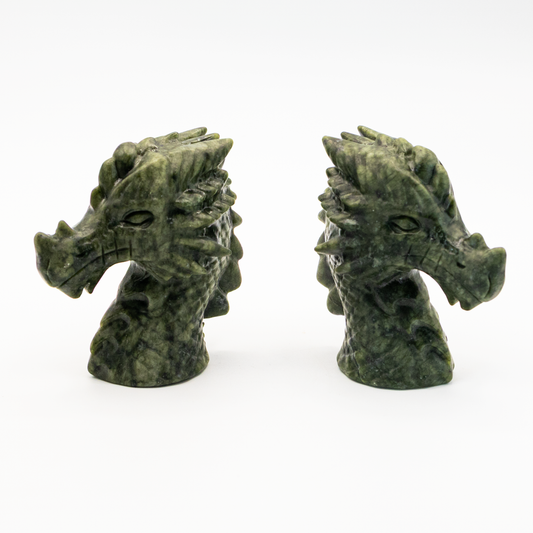 Serpent Green Jade Dragon Head