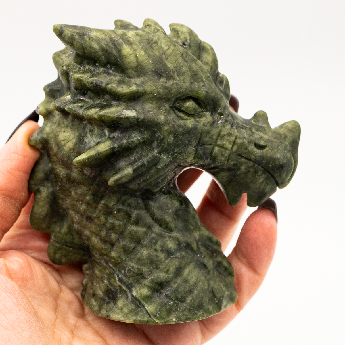 Serpent Green Jade Dragon Head
