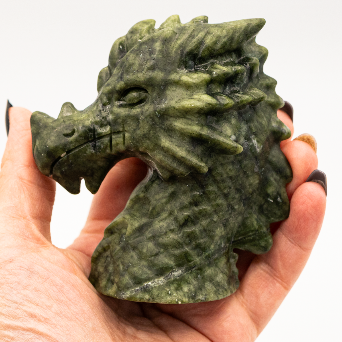 Serpent Green Jade Dragon Head