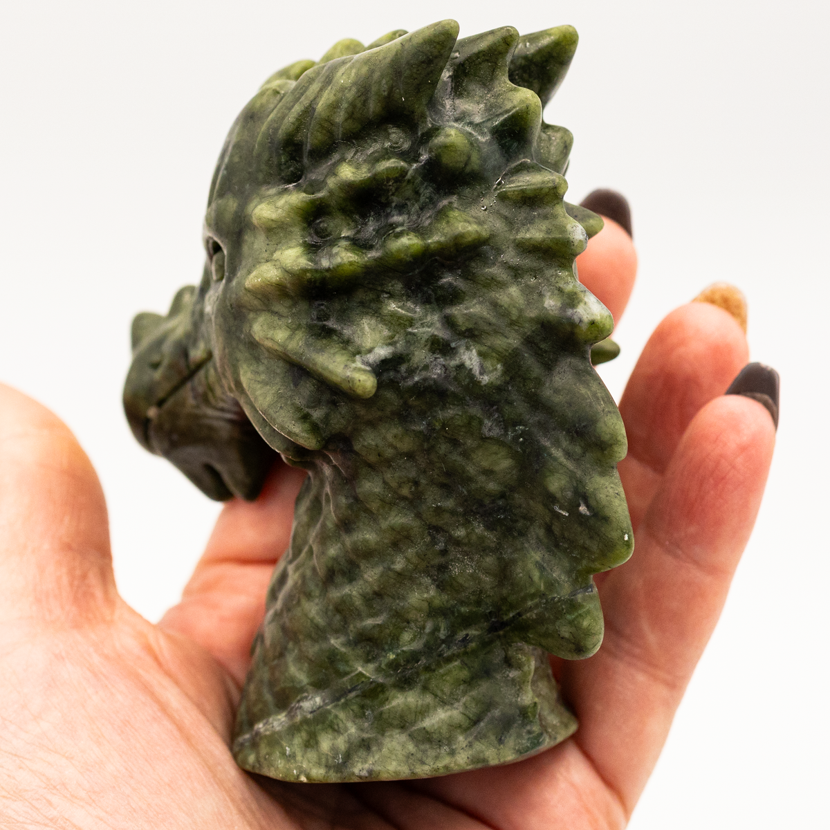 Serpent Green Jade Dragon Head
