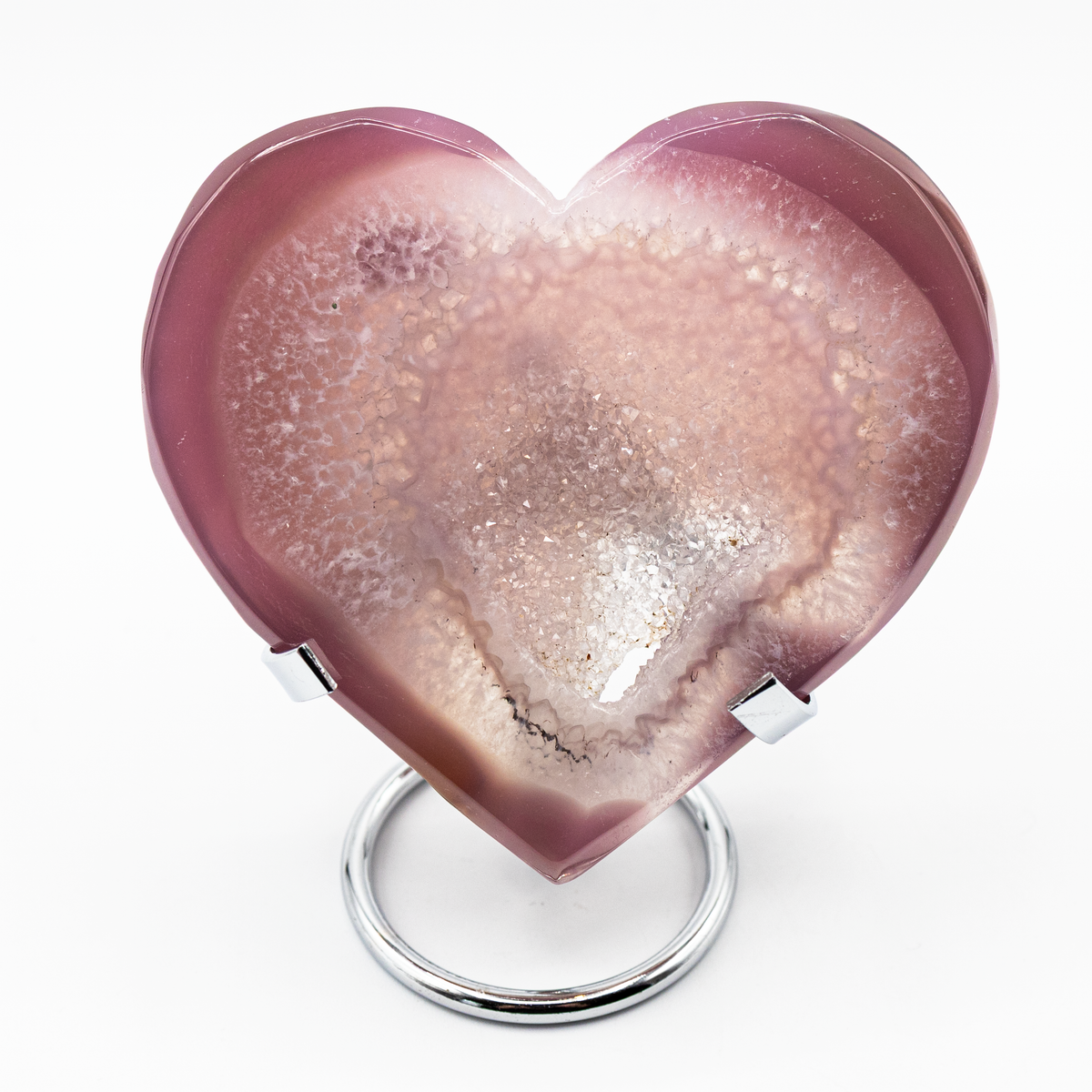 Pink Agate Hearts