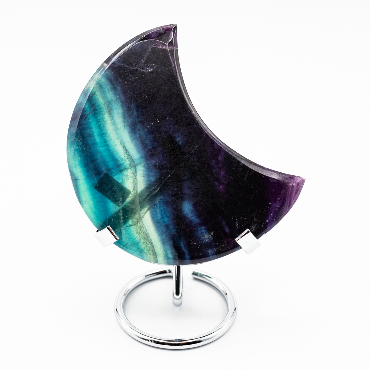 Large Rainbow Fluorite Moon