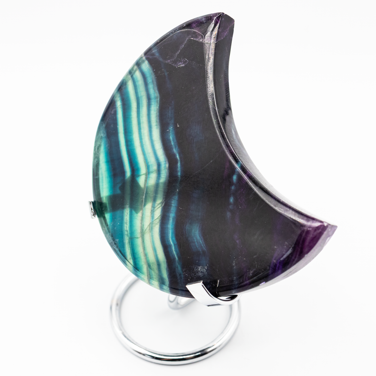 Large Rainbow Fluorite Moon