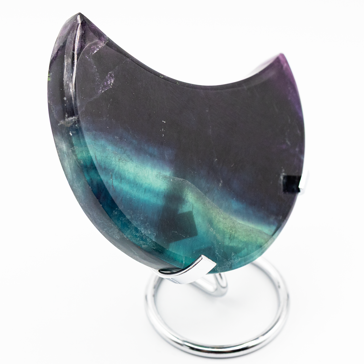 Large Rainbow Fluorite Moon