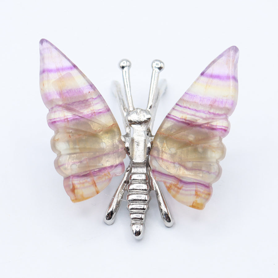 Rainbow Fluorite Freestanding Butterflies