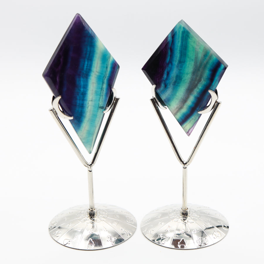 Rainbow Fluorite Rhombus with Stand