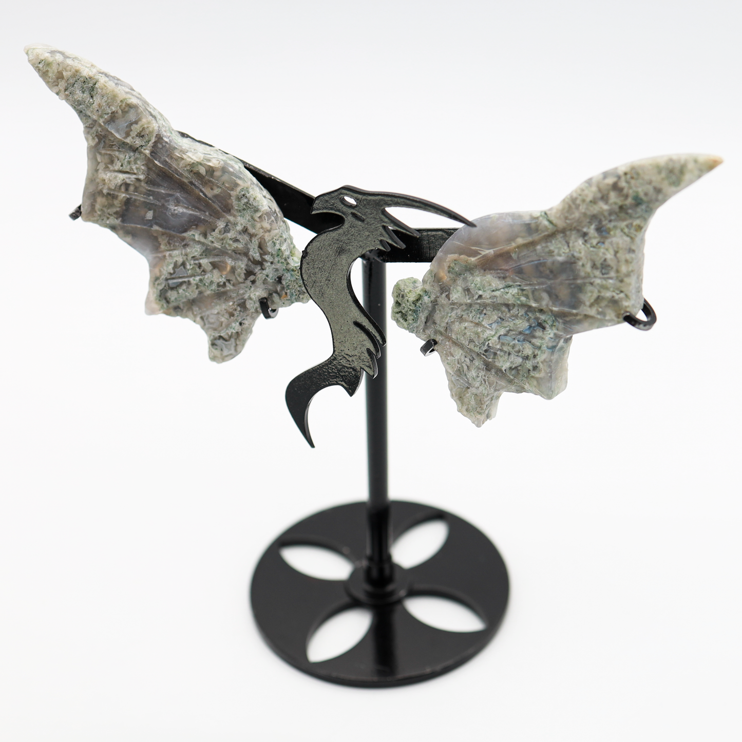 Moss Agate Dragon Wings