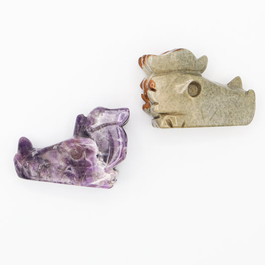 Med Dragon Head Carvings