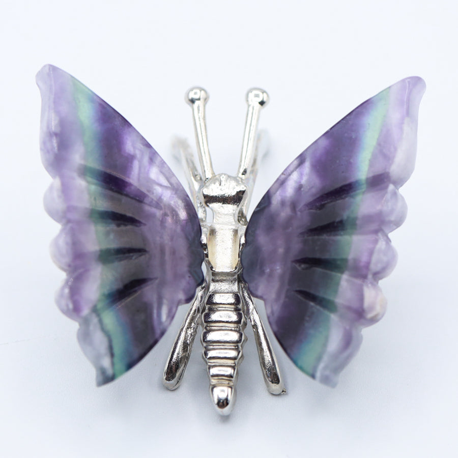 Rainbow Fluorite Freestanding Butterflies