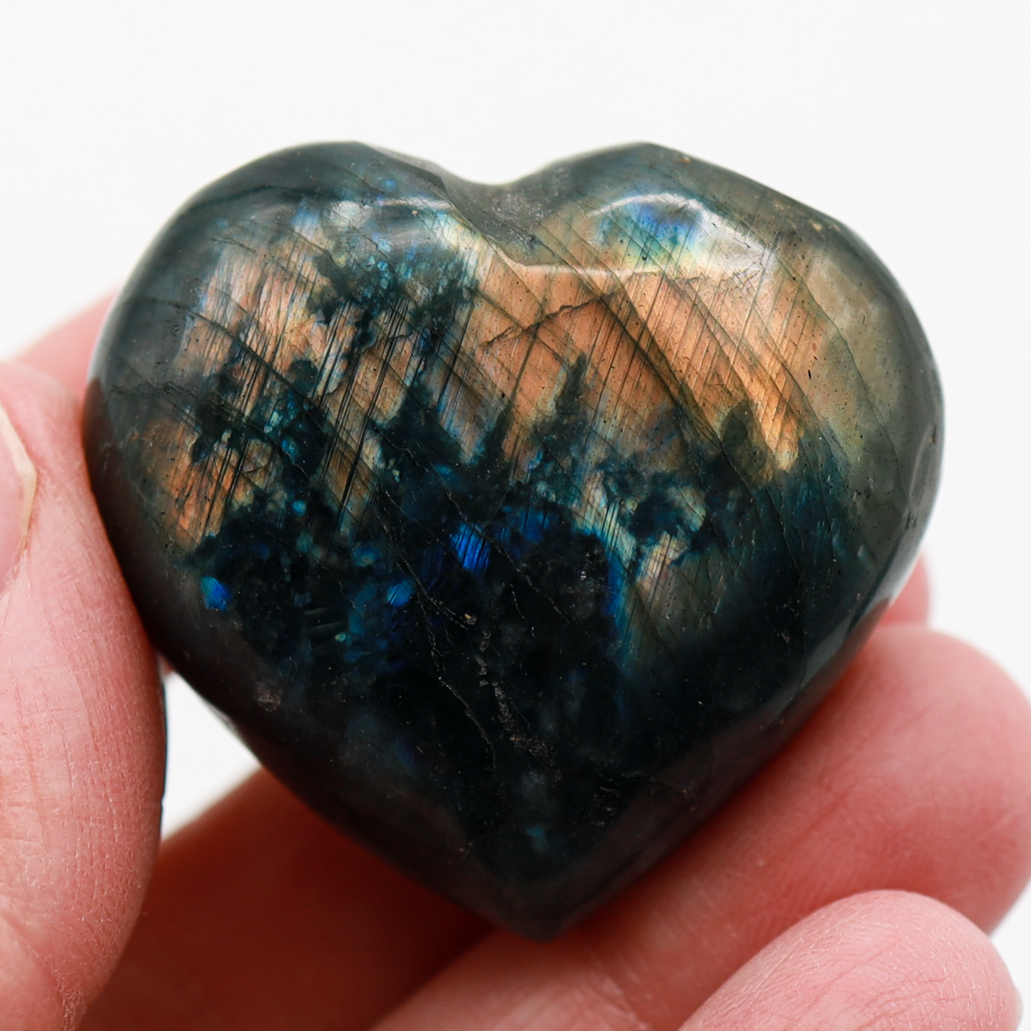 Medium Flashy Labradorite Hearts