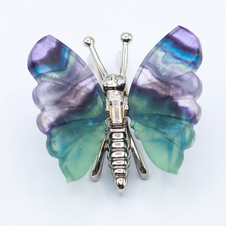Rainbow Fluorite Freestanding Butterflies