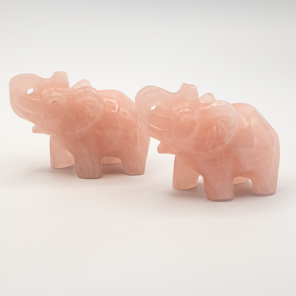 Rose Quartz Elephant Carving