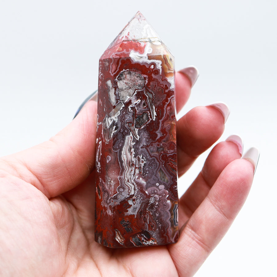 Mexican Crazy Lace Agate Tower