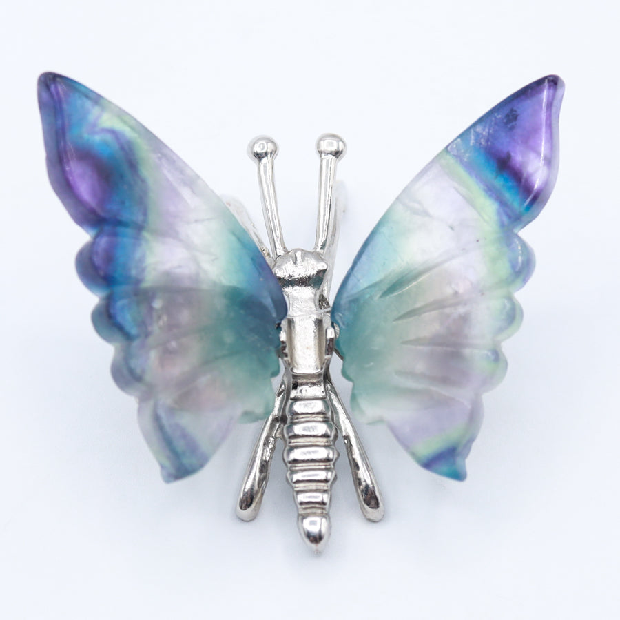 Rainbow Fluorite Freestanding Butterflies