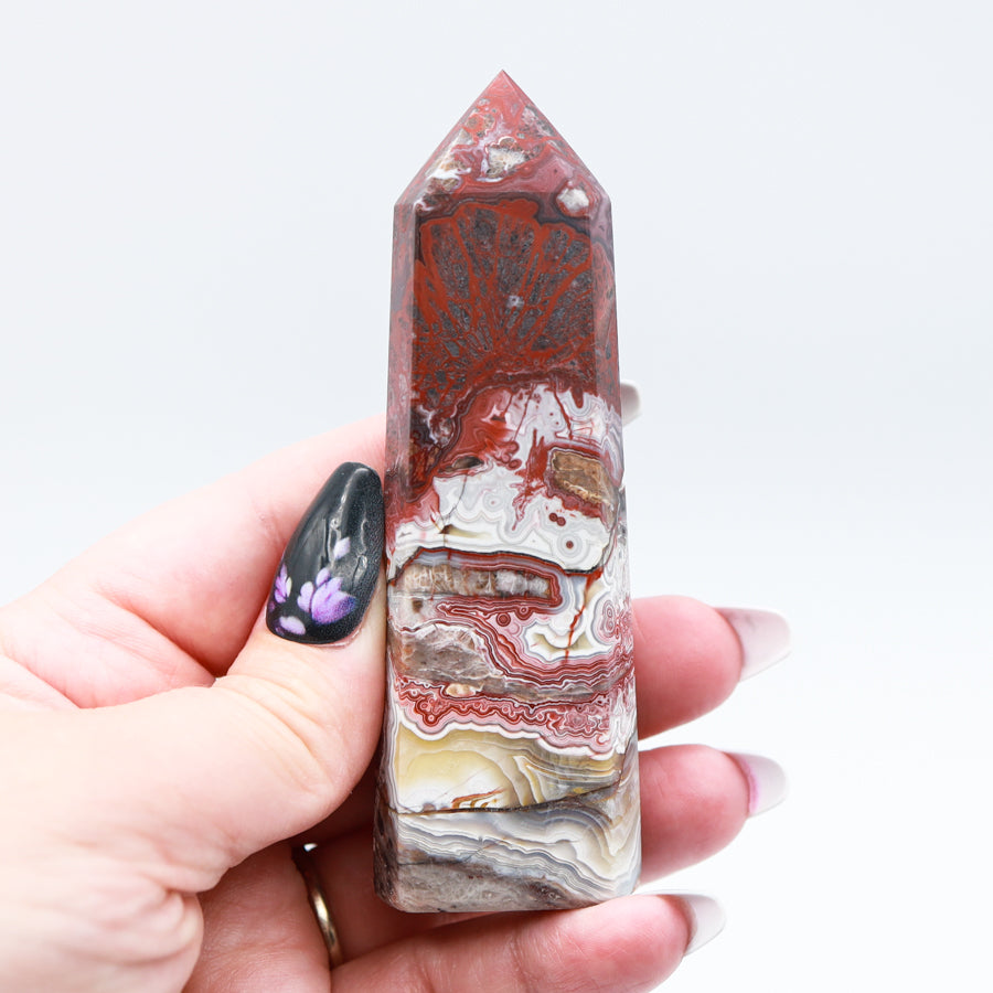 Mexican Crazy Lace Agate Tower