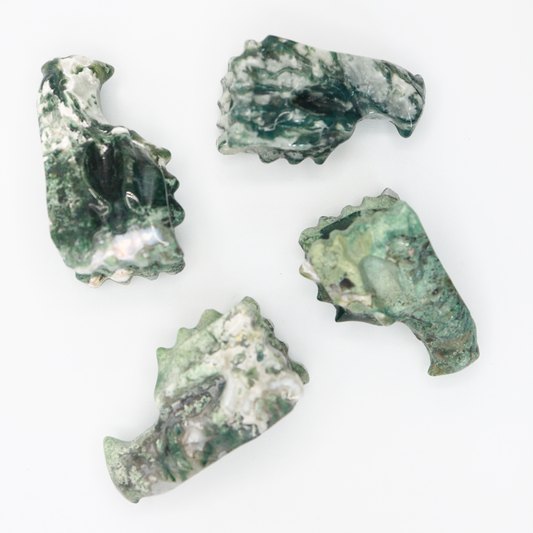 Moss Agate Dragon Head