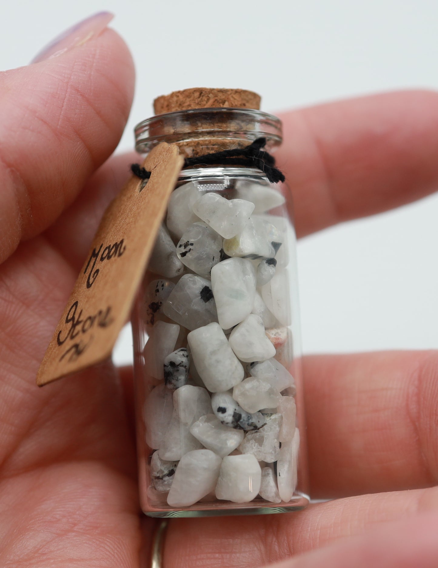 Rainbow Moonstone Crystal Chip Jar